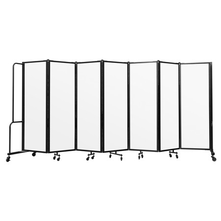 National Public Seating NPS Room Divider, 6' Height, 7 Sections, Clear Acrylic Panels RDB6-7CA